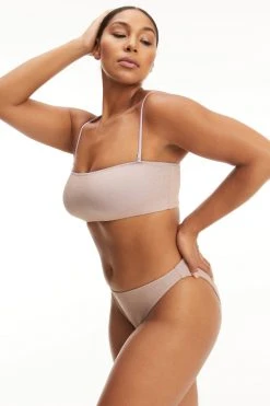 GA-SALE SPARKLE RIB BETTER BAND TOP | LILAC001 Bikini Tops