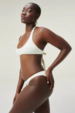 GOOD AMERICAN Bikini Tops RIB KHLOE HALTER | IVORY001