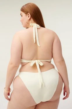 GOOD AMERICAN Bikini Tops RIB KHLOE HALTER | IVORY001