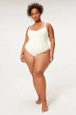 GOOD AMERICAN RIB SPORT HIGH CUT ONE PIECE | IVORY001 One-Pieces