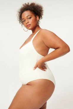GOOD AMERICAN RIB SPORT HIGH CUT ONE PIECE | IVORY001 One-Pieces