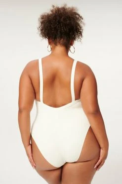 GOOD AMERICAN RIB SPORT HIGH CUT ONE PIECE | IVORY001 One-Pieces
