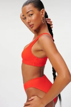 GOOD AMERICAN Bikini Tops ALWAYS FITS SCOOP TOP | BRIGHT POPPY002
