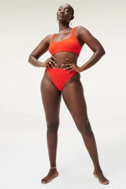 GOOD AMERICAN Bikini Tops ALWAYS FITS SCOOP TOP | BRIGHT POPPY002