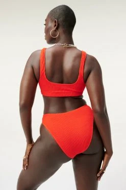 GOOD AMERICAN Bikini Tops ALWAYS FITS SCOOP TOP | BRIGHT POPPY002