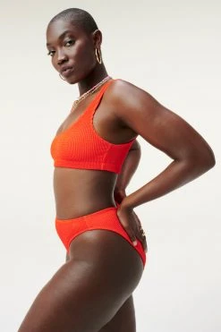 GOOD AMERICAN Bikini Tops ALWAYS FITS SCOOP TOP | BRIGHT POPPY002