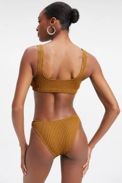 GOOD AMERICAN ALWAYS FITS SCOOP TOP | BRONZE BROWN001