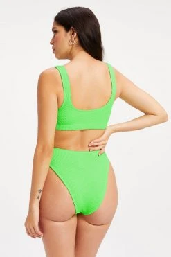 GOOD AMERICAN ALWAYS FITS SCOOP TOP | CHARTREUSE003 Bikini Tops