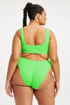 GOOD AMERICAN ALWAYS FITS SCOOP TOP | CHARTREUSE003 Bikini Tops