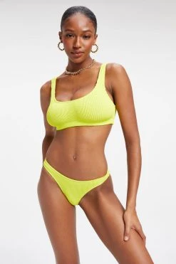 GOOD AMERICAN ALWAYS FITS SCOOP TOP | ELECTRIC YELLOW001 Bikini Tops