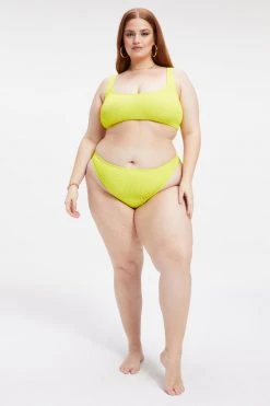 GOOD AMERICAN ALWAYS FITS SCOOP TOP | ELECTRIC YELLOW001 Bikini Tops