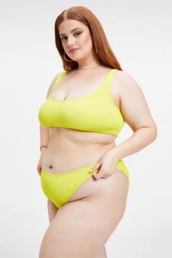 GOOD AMERICAN ALWAYS FITS SCOOP TOP | ELECTRIC YELLOW001 Bikini Tops