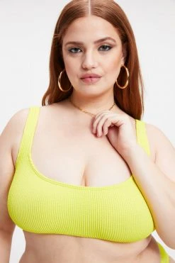 GOOD AMERICAN ALWAYS FITS SCOOP TOP | ELECTRIC YELLOW001 Bikini Tops