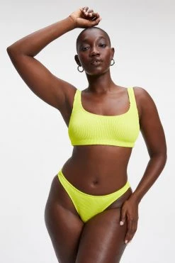 GOOD AMERICAN ALWAYS FITS SCOOP TOP | ELECTRIC YELLOW001 Bikini Tops