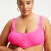 GOOD AMERICAN ALWAYS FITS SCOOP TOP | HOT PINK002 Bikini Tops