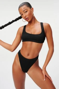 GOOD AMERICAN ALWAYS FITS SCOOP TOP | BLACK001