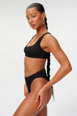 GOOD AMERICAN ALWAYS FITS SCOOP TOP | BLACK001