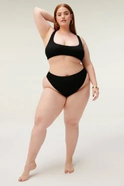 GOOD AMERICAN ALWAYS FITS SCOOP TOP | BLACK001