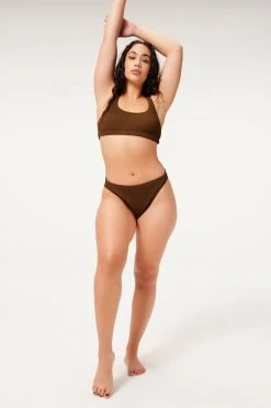 GOOD AMERICAN ALWAYS FITS SCOOP TOP | MOCHA001 Bikini Tops