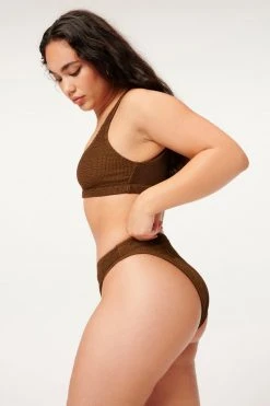 GOOD AMERICAN ALWAYS FITS SCOOP TOP | MOCHA001 Bikini Tops