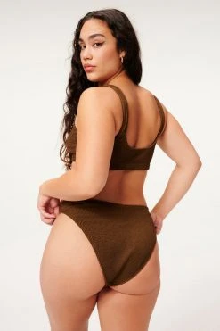 GOOD AMERICAN ALWAYS FITS SCOOP TOP | MOCHA001 Bikini Tops
