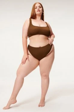 GOOD AMERICAN ALWAYS FITS SCOOP TOP | MOCHA001 Bikini Tops