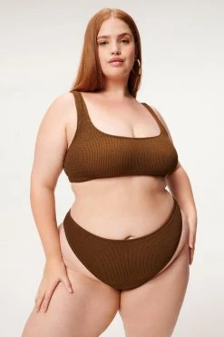 GOOD AMERICAN ALWAYS FITS SCOOP TOP | MOCHA001 Bikini Tops