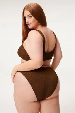GOOD AMERICAN ALWAYS FITS SCOOP TOP | MOCHA001 Bikini Tops