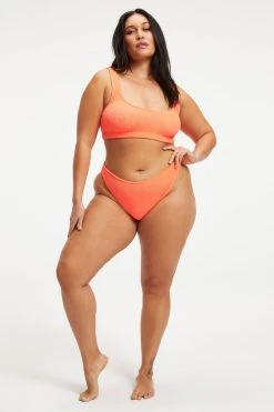 GOOD AMERICAN Bikini Tops ALWAYS FITS SCOOP TOP | ORANGE CREAM001