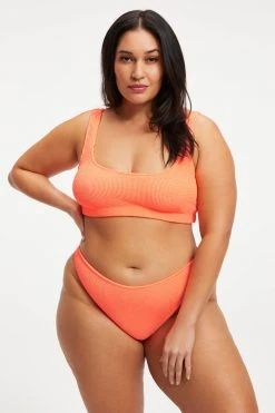 GOOD AMERICAN Bikini Tops ALWAYS FITS SCOOP TOP | ORANGE CREAM001