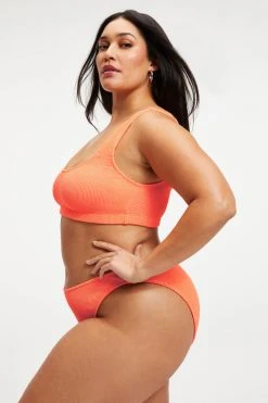 GOOD AMERICAN Bikini Tops ALWAYS FITS SCOOP TOP | ORANGE CREAM001
