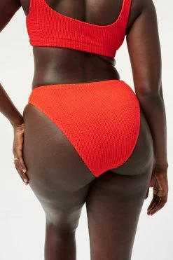 GOOD AMERICAN Bikini Bottoms ALWAYS FITS GOOD WAIST CHEEKY | BRIGHT POPPY002