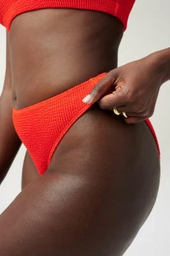 GOOD AMERICAN Bikini Bottoms ALWAYS FITS GOOD WAIST CHEEKY | BRIGHT POPPY002