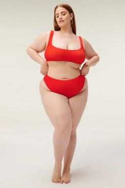 GOOD AMERICAN Bikini Bottoms ALWAYS FITS GOOD WAIST CHEEKY | BRIGHT POPPY002