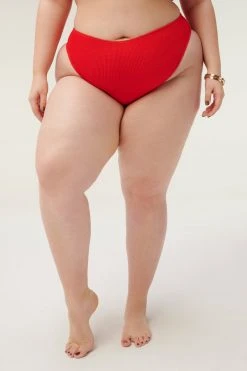 GOOD AMERICAN Bikini Bottoms ALWAYS FITS GOOD WAIST CHEEKY | BRIGHT POPPY002