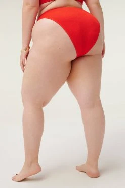 GOOD AMERICAN Bikini Bottoms ALWAYS FITS GOOD WAIST CHEEKY | BRIGHT POPPY002
