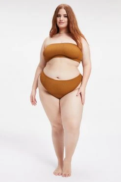 GOOD AMERICAN ALWAYS FITS GOOD WAIST CHEEKY | BRONZE BROWN001