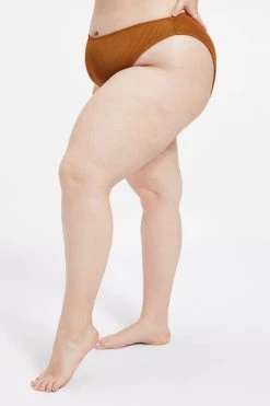 GOOD AMERICAN ALWAYS FITS GOOD WAIST CHEEKY | BRONZE BROWN001