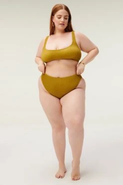 GA-SALE Bikini Bottoms ALWAYS FITS GOOD WAIST CHEEKY | DIRTY OLIVE001