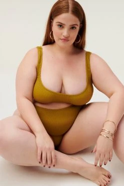 GA-SALE Bikini Bottoms ALWAYS FITS GOOD WAIST CHEEKY | DIRTY OLIVE001