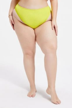 GOOD AMERICAN ALWAYS FITS GOOD WAIST CHEEKY | ELECTRIC YELLOW001 Bikini Bottoms