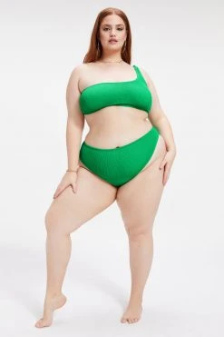 GOOD AMERICAN Bikini Bottoms ALWAYS FITS GOOD WAIST CHEEKY | SUMMER GREEN002