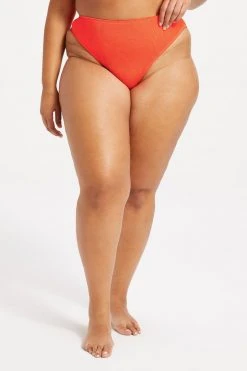 GA-SALE ALWAYS FITS GOOD WAIST CHEEKY | HOT CORAL001 Bikini Bottoms