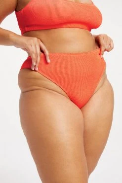 GA-SALE ALWAYS FITS GOOD WAIST CHEEKY | HOT CORAL001 Bikini Bottoms