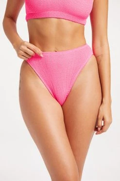 GOOD AMERICAN ALWAYS FITS GOOD WAIST CHEEKY | HOT PINK002 Bikini Bottoms