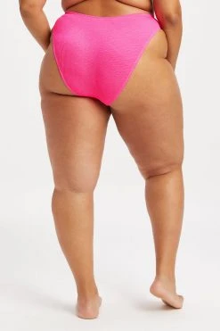 GOOD AMERICAN ALWAYS FITS GOOD WAIST CHEEKY | HOT PINK002 Bikini Bottoms