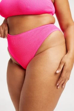 GOOD AMERICAN ALWAYS FITS GOOD WAIST CHEEKY | HOT PINK002 Bikini Bottoms