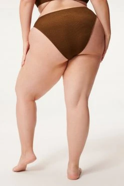 GOOD AMERICAN Bikini Bottoms ALWAYS FITS GOOD WAIST CHEEKY | MOCHA001