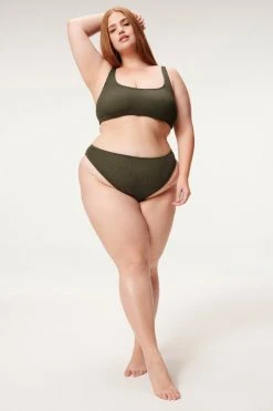 GOOD AMERICAN Bikini Bottoms ALWAYS FITS GOOD WAIST CHEEKY | STORMY001