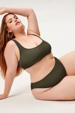 GOOD AMERICAN Bikini Bottoms ALWAYS FITS GOOD WAIST CHEEKY | STORMY001